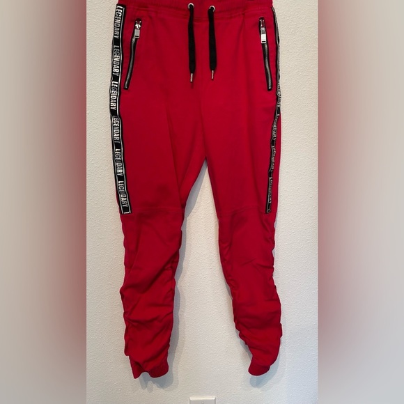 Switch Remarkable Red Mens Joggers Streetwear Skater Logo Zip Billionaire Club M - Picture 1 of 15